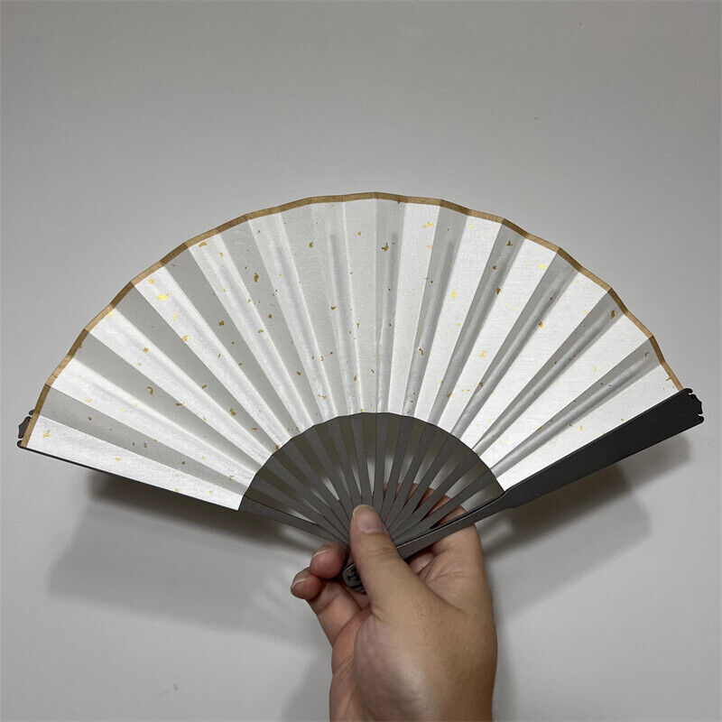 Titanium Alloy Folding Fan Martial Arts Portable Carving Kung Fu Tai Ji 6”