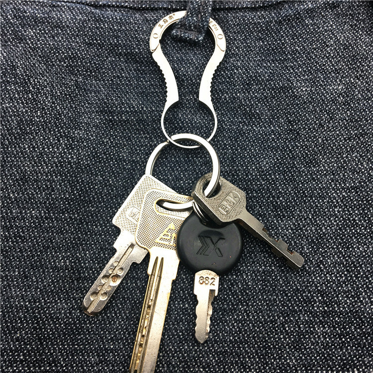 Sanrenmu SK043E Gourd Shape Keychain Tool Outdoor Hanging Buckle with Key Ring
