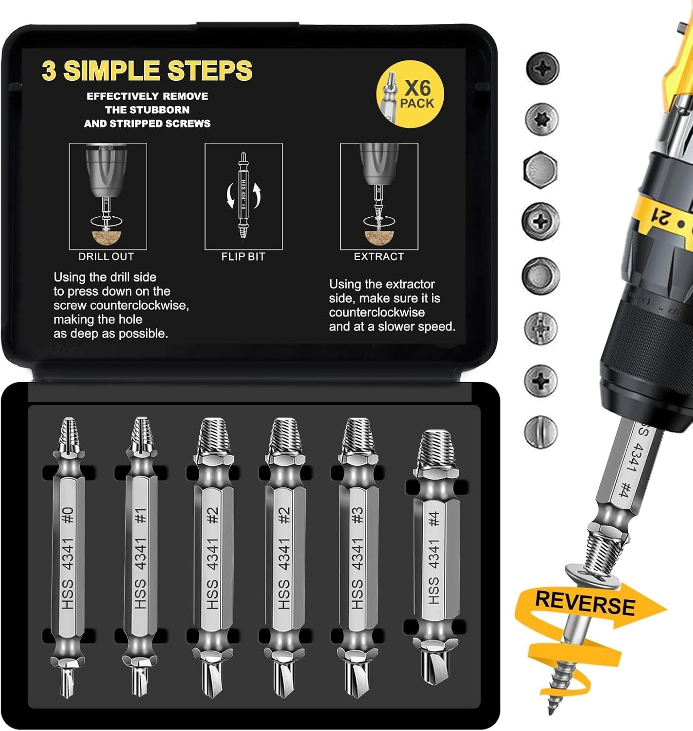 High-Speed Steel Screw Extractor Kit – Perfect for Father’s Day & Birthdays