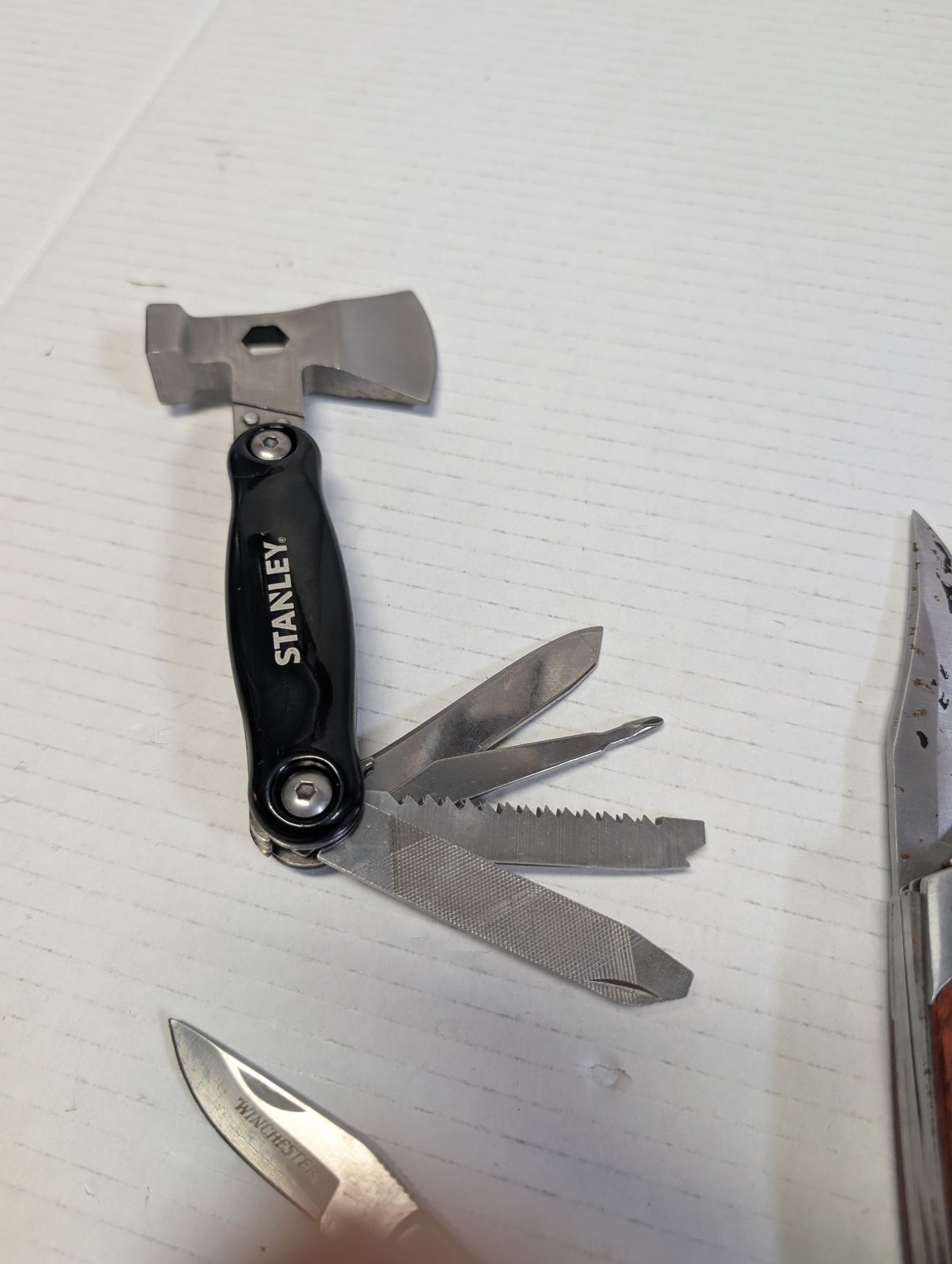 Stanley Multi Tool Hatchet Multitool & Winchester Folding Knife Set Pocket Knive