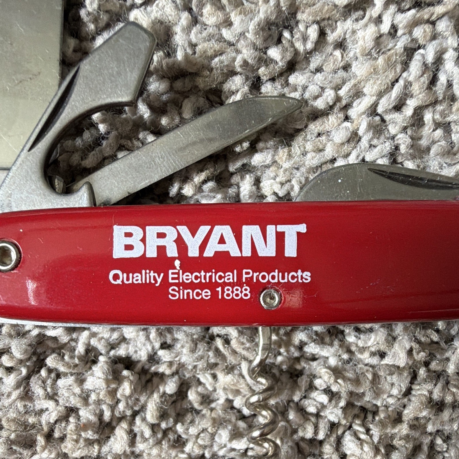 Bryant Red 5-Tool Multi-Tool Pocket Knife Corkscrew 2.5in Blade 3.5in