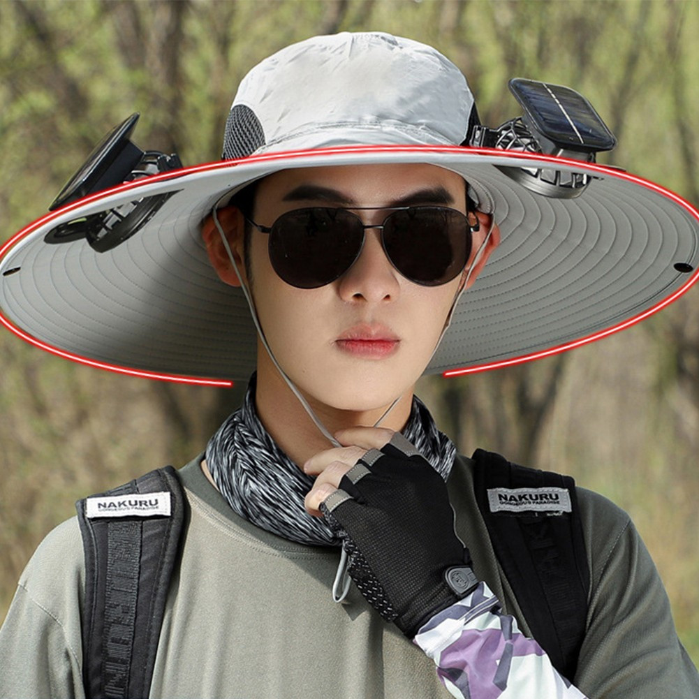 Portable Solar Powered Fan Hat with USB Charging Option for Outdoor Adventures