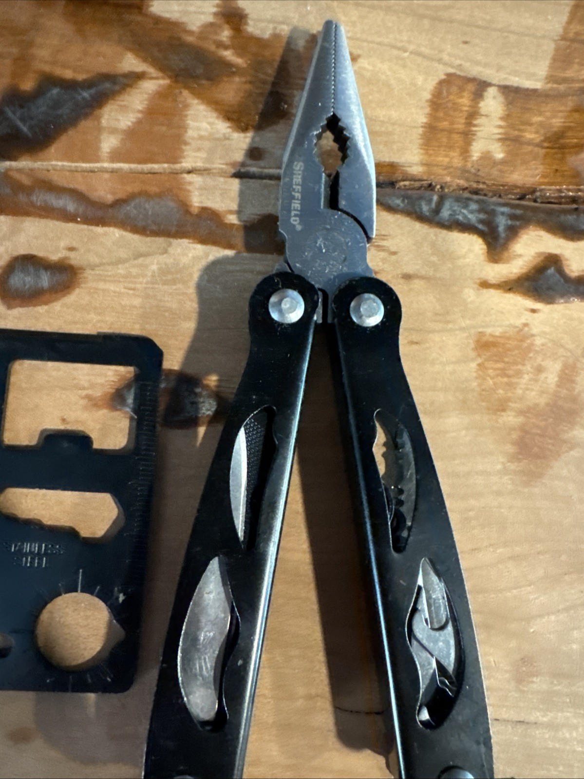 Sheffield Multi-tool Pliers (Black) Plain & Serrated Blade File Screwdrivers