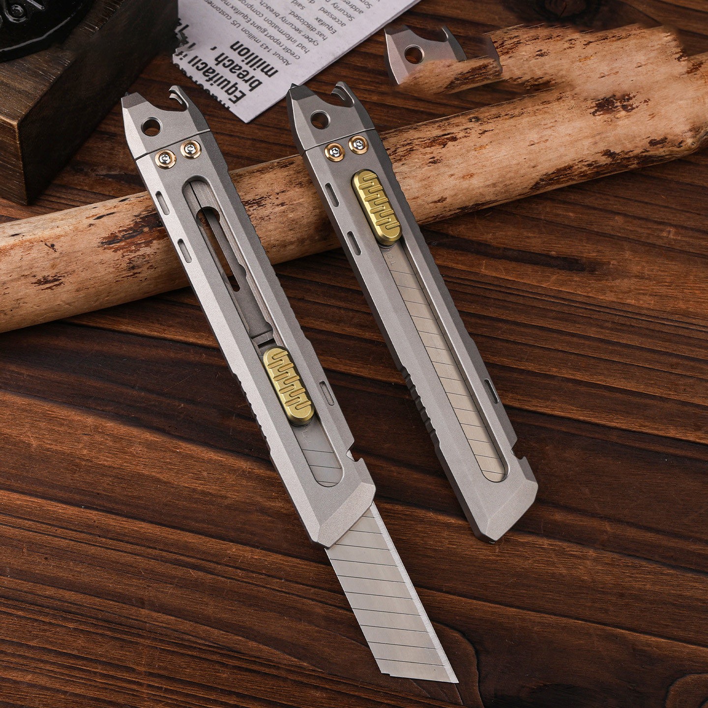 Titanium Alloy 18mm Utility Knife Snap-Off Box Cutter EDC Pocket Hand Tool