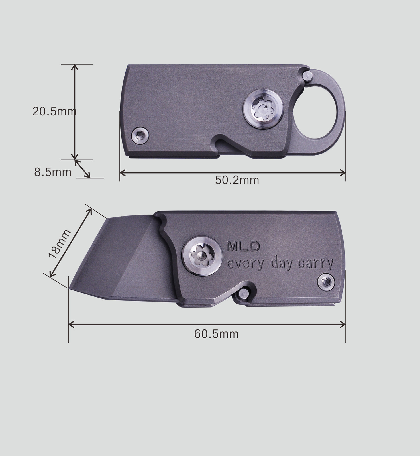 D2 Blade Titanium Knife Hook Mini Pocket EDC Tool Survival Folding Belt Keychain