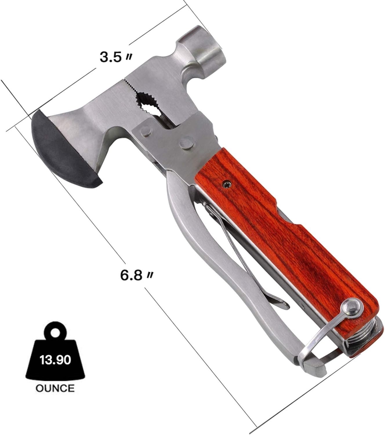 Compact & Lightweight 18-in-1 Multitool with Axe and Hammer – Ideal Gift for Him