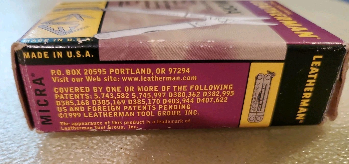 Vintage Leatherman Original Micra New In Box With Original User Guides 3M Ad.
