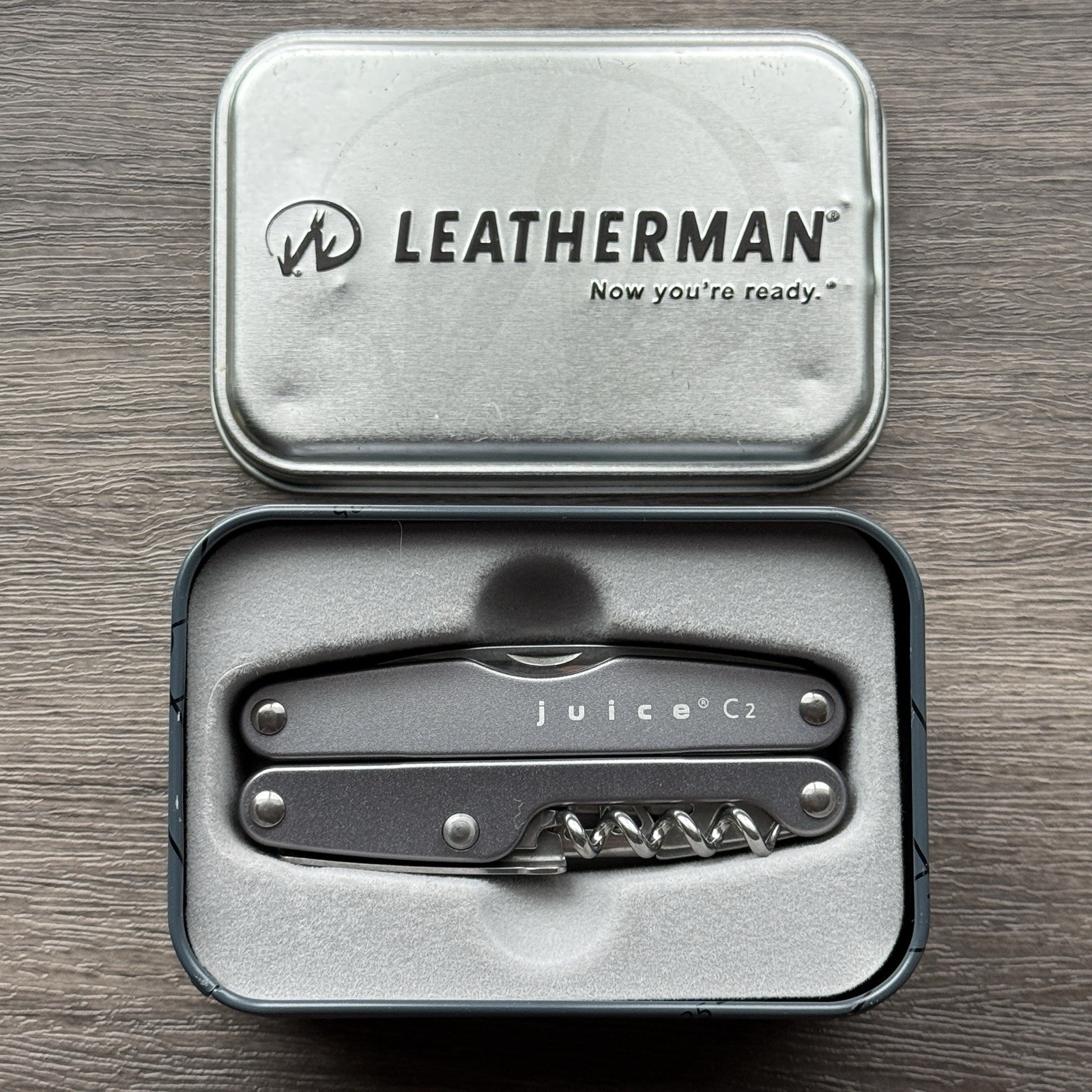 Leatherman Juice C2 Storm Gray. New In Gift Tin Box