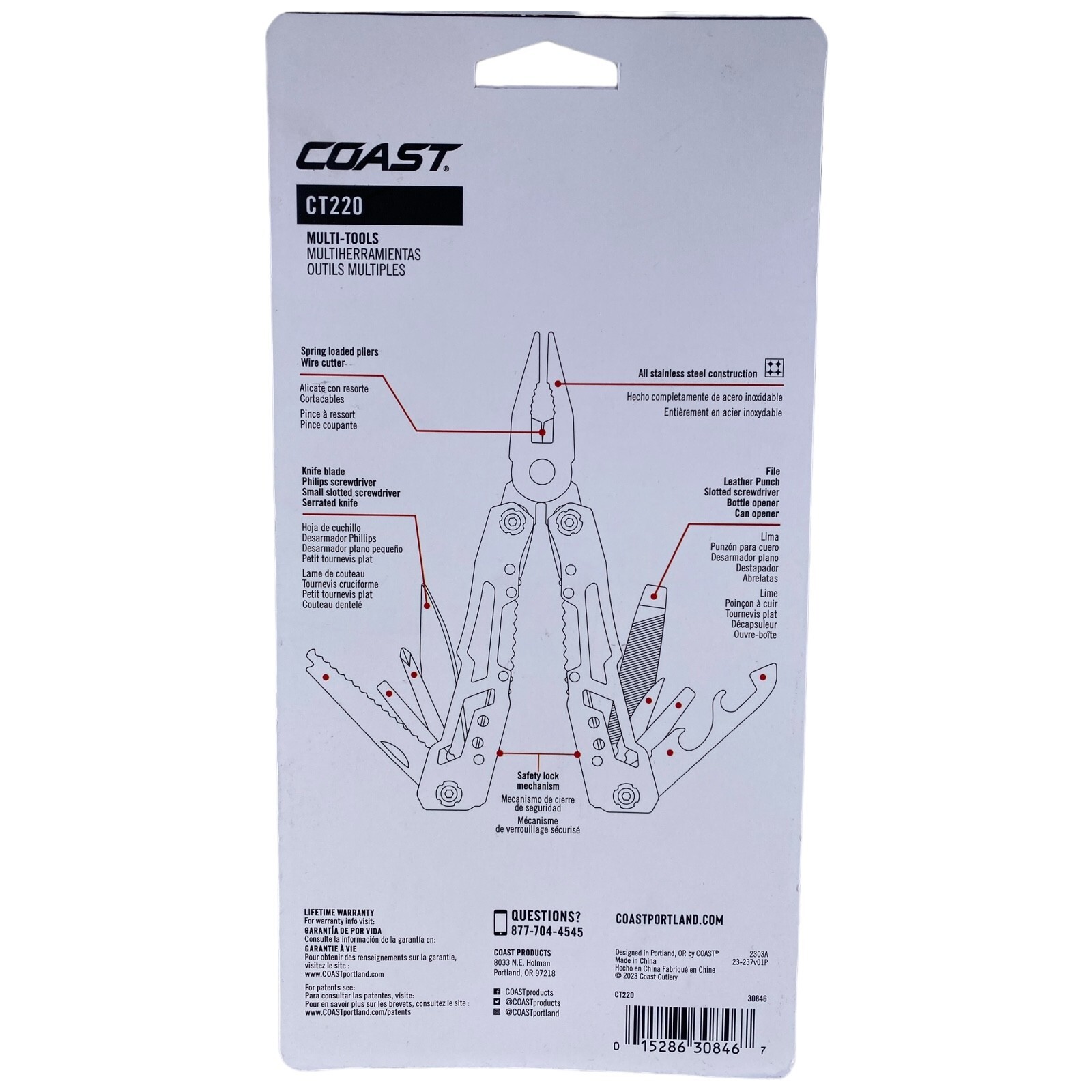 COAST CT220 11-in-1 Multi-Tool and Multi-Plier, knife Stainless Steel BRAND NEW!