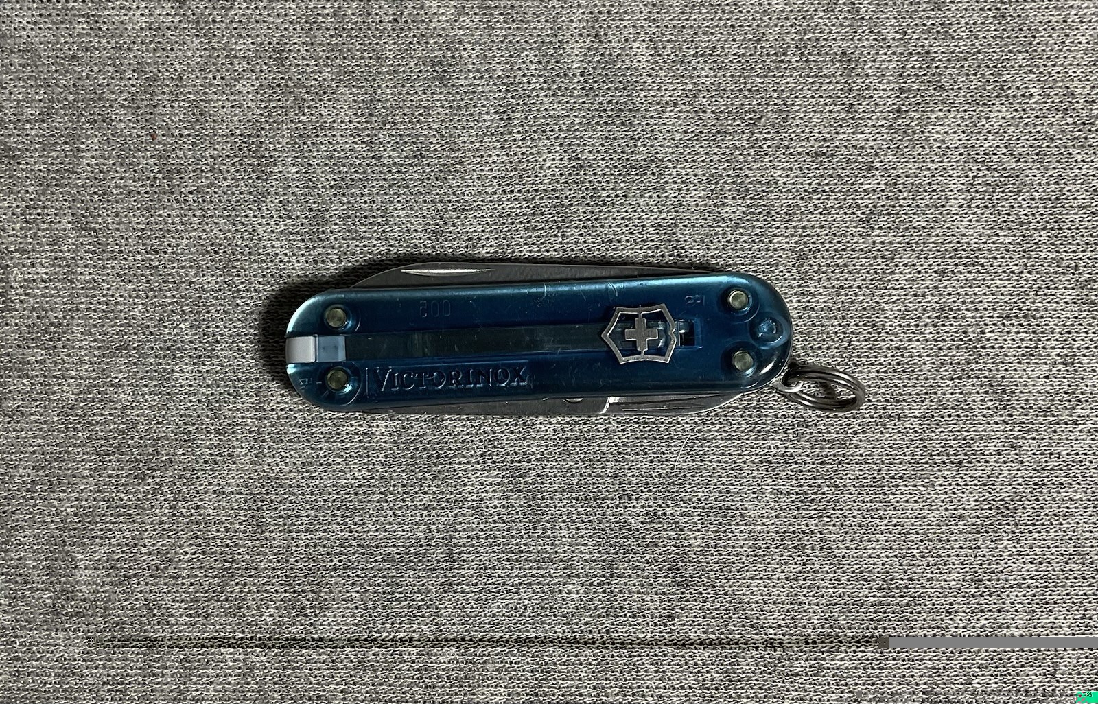 Victorinox Swiss Army Classic Knife Translucent Blue Scissors Blade File Keyring