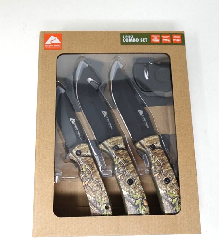 Ozark Trail 6 Pieces Hunting Knives Set, 8.25 inch Fixed Blade Knife,