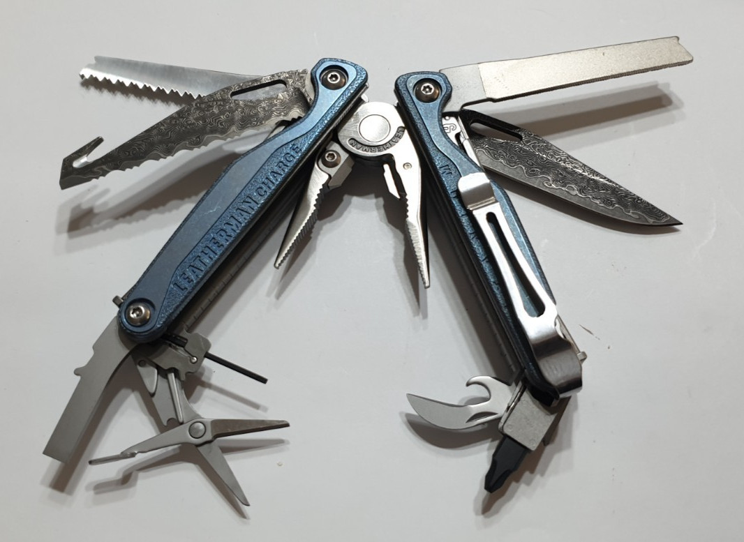 🔥🔥🔥 Leatherman Charge TTI Titanium Damascus Blades NotUsed Very Rare