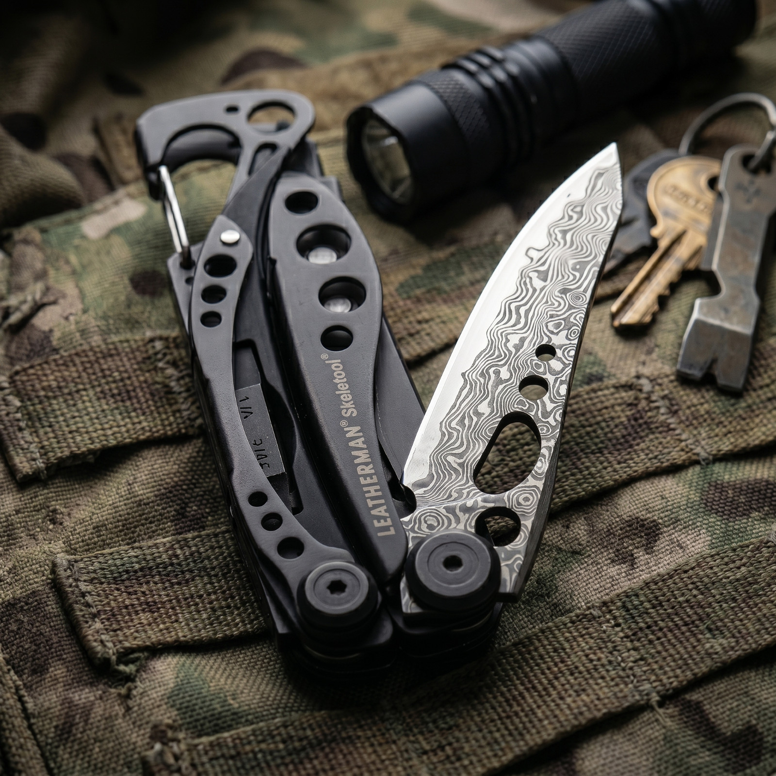 VG10 Damascus Blade 76.5mm 60HRC for Leatherman Skeletool CNC