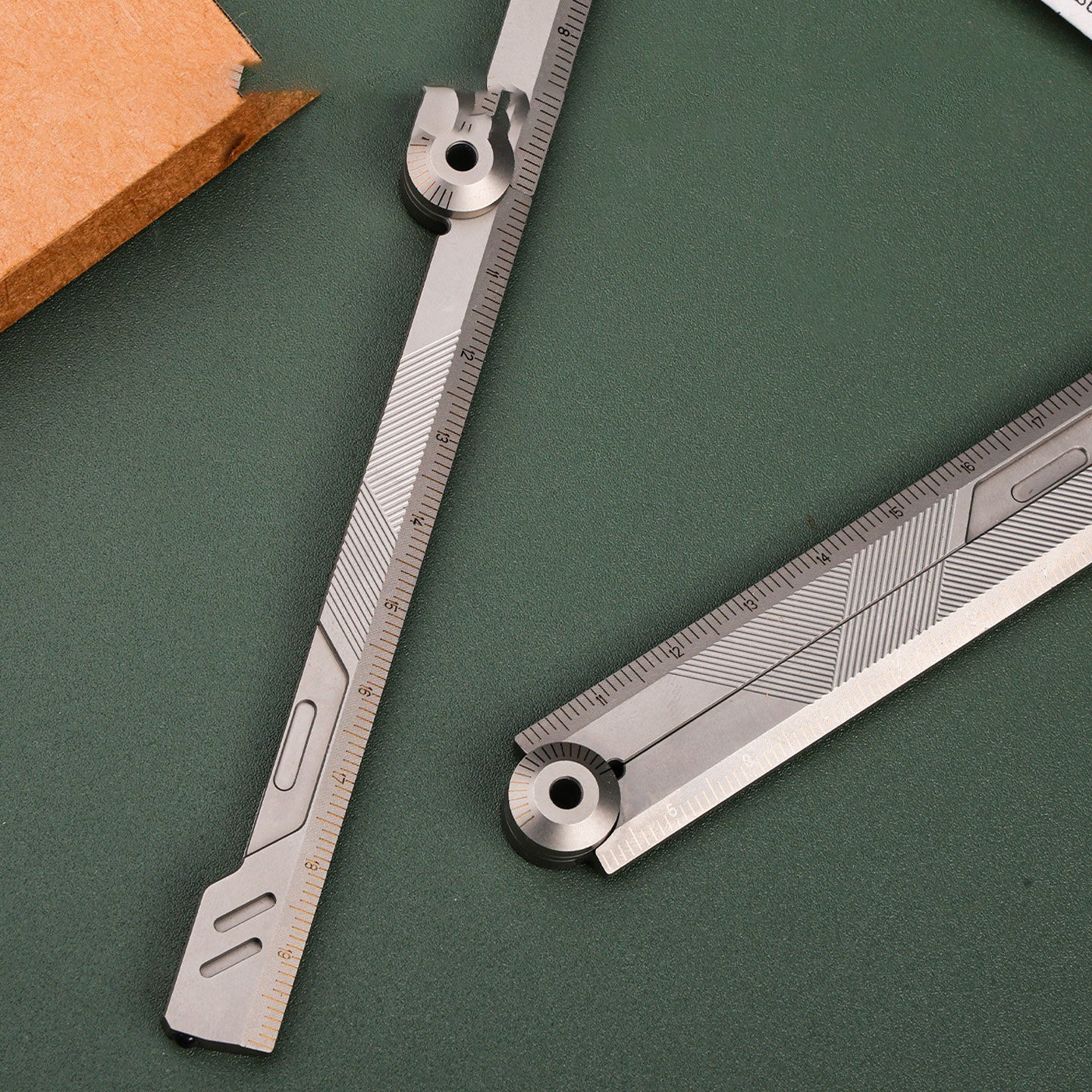 Titanium Alloy Folding Ruler EDC Multi Tool Portable Measuring Tool Gift