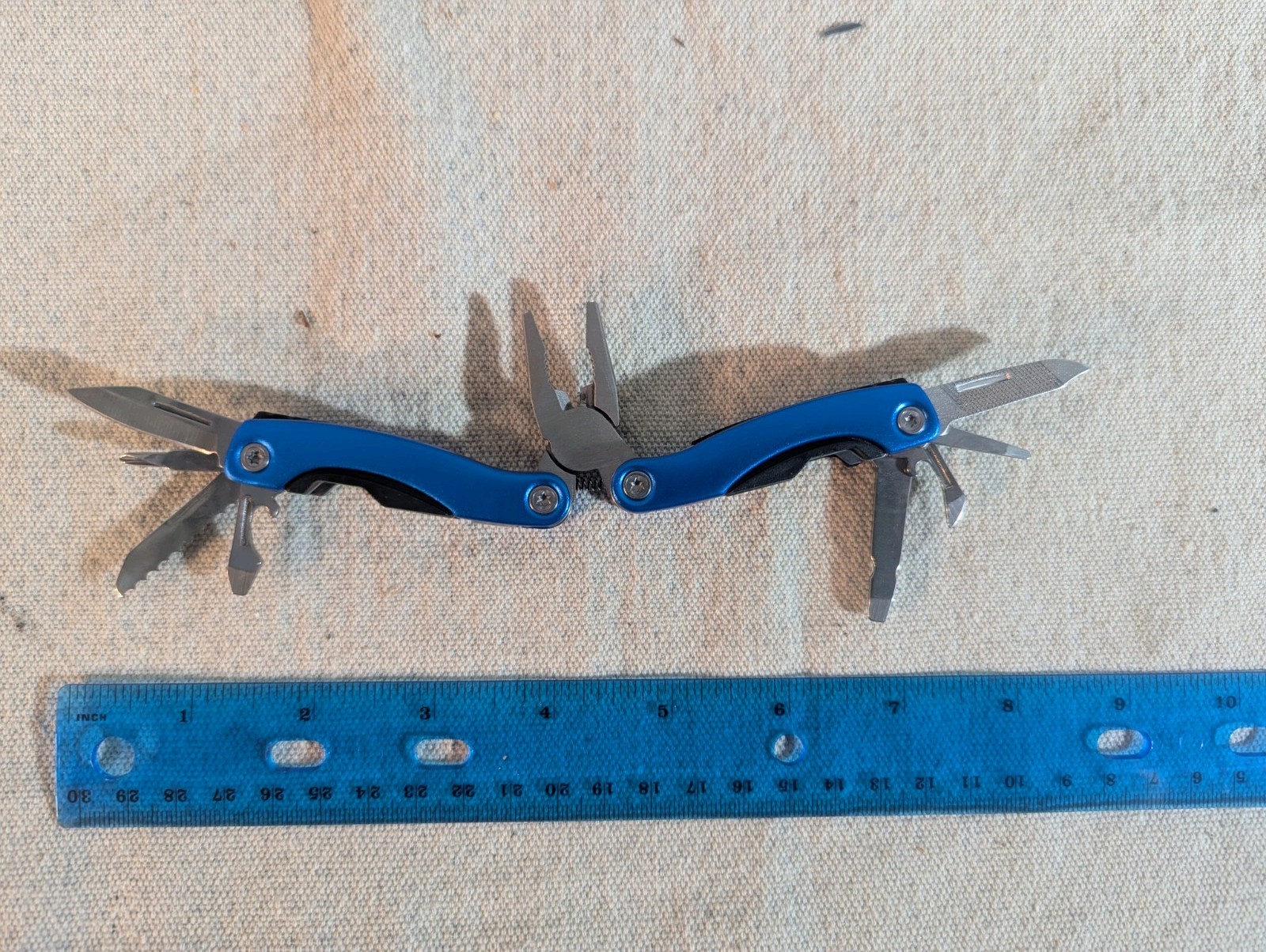 Survival Knife Pliers With Case And Screwdriver Blue Brand New