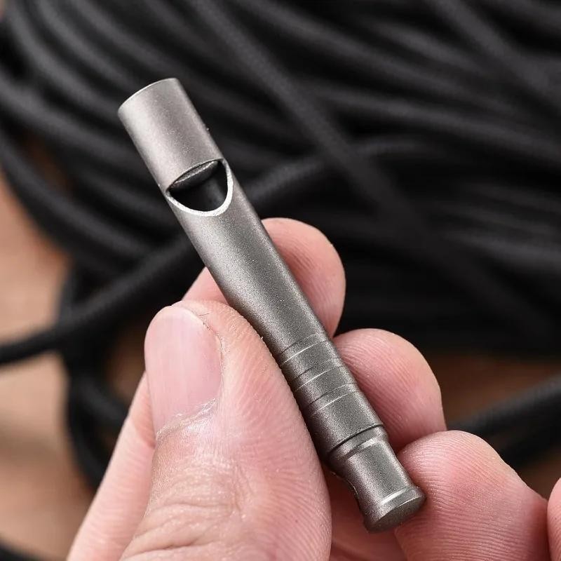 2pack Titanium Emergency Survival Whistle Mini Edc Tool for Hiking & Camping
