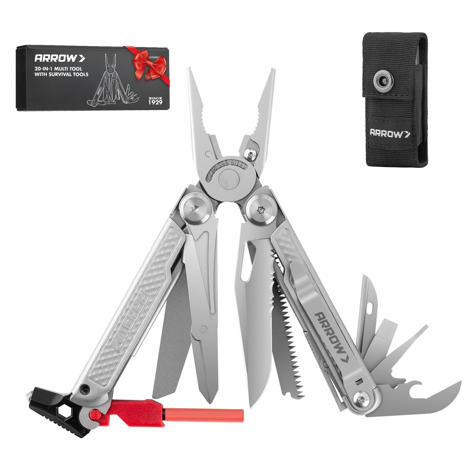 ARROW 20-In-1 Multitool, Gifts for Men Dad, Stainless Steel Multitool Pliers …