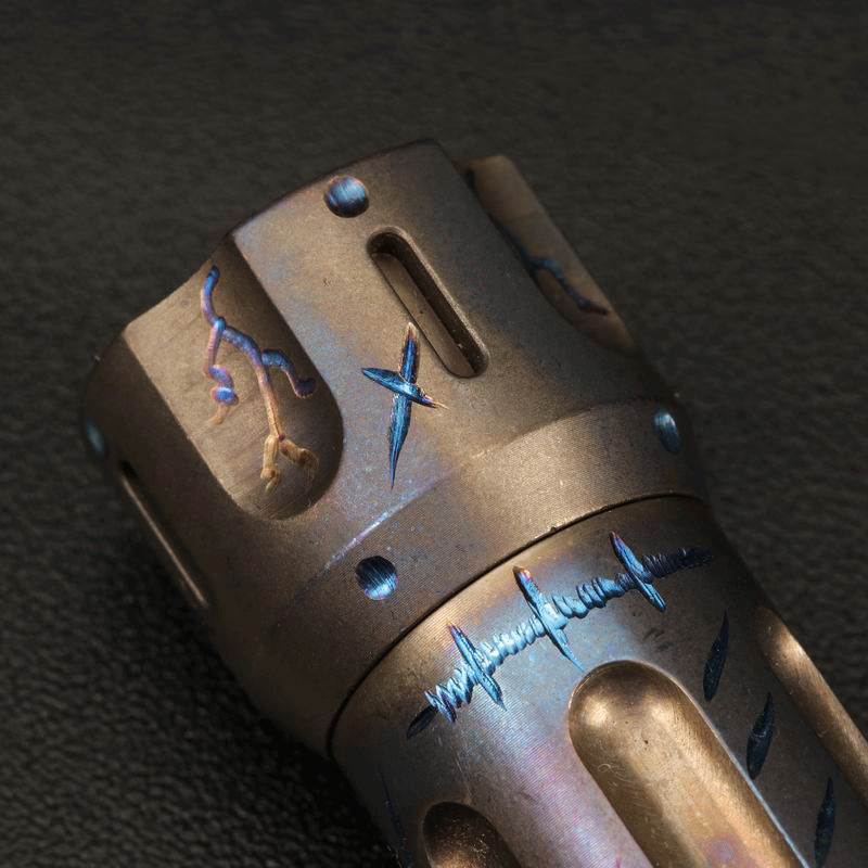 Hand Carved Titanium Waterproof Box Pill Case Storage Tank Portable Outdoor EDC