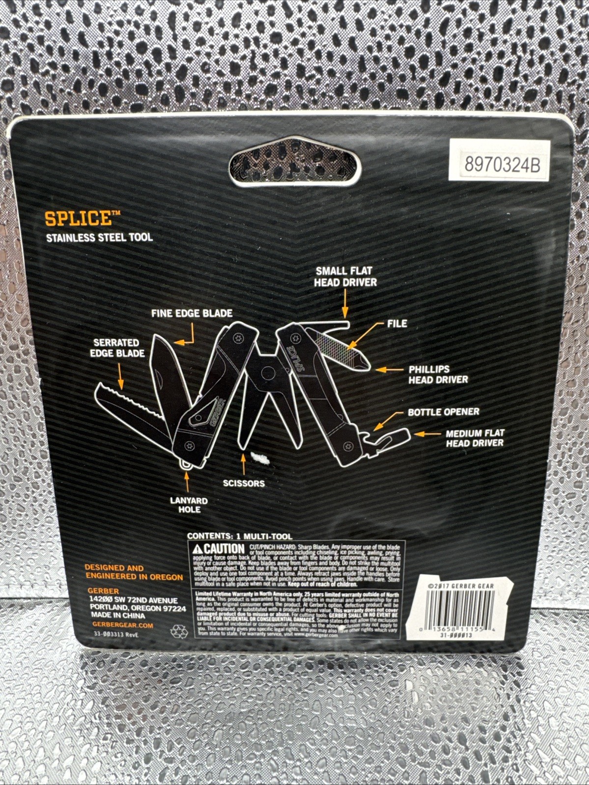 Gerber Gear Splice Pocket 9-in-1 Multi-Tool Color: Black
