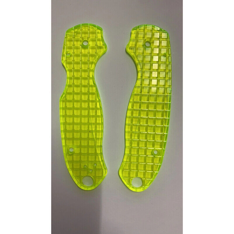 New 1 Pair Green Acrylic Handle Scales for Spyderco Para 3 / C223