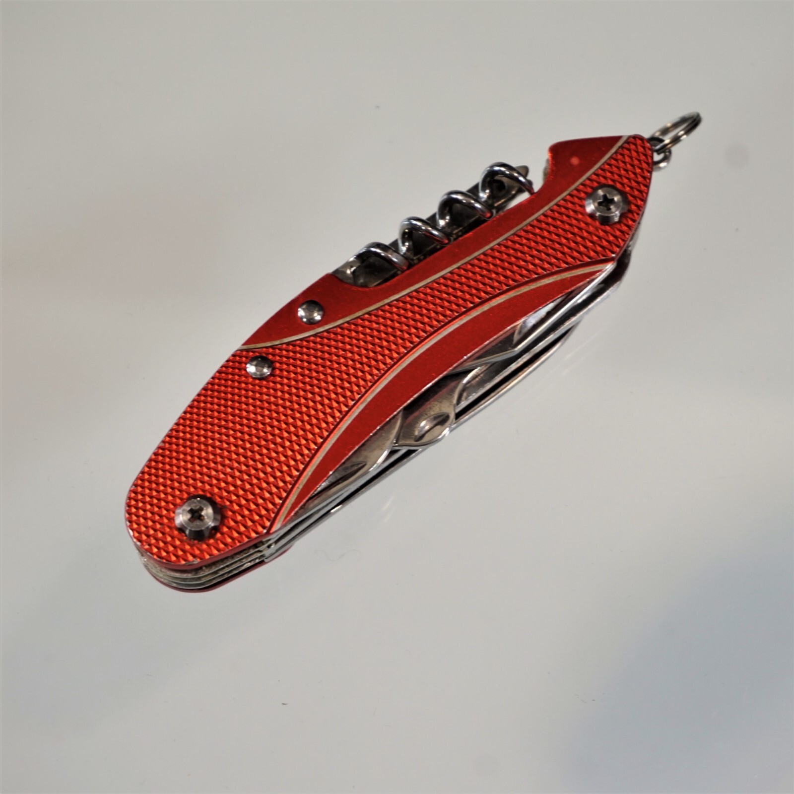 Columbia Pocket Knife Field Gear Fire Red Multi Tool 10 Function