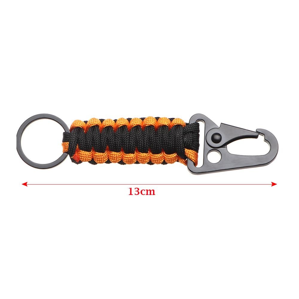 Outdoor Paracord Keychain Carabiner Survival Clip Camping Bottle Opener Tool