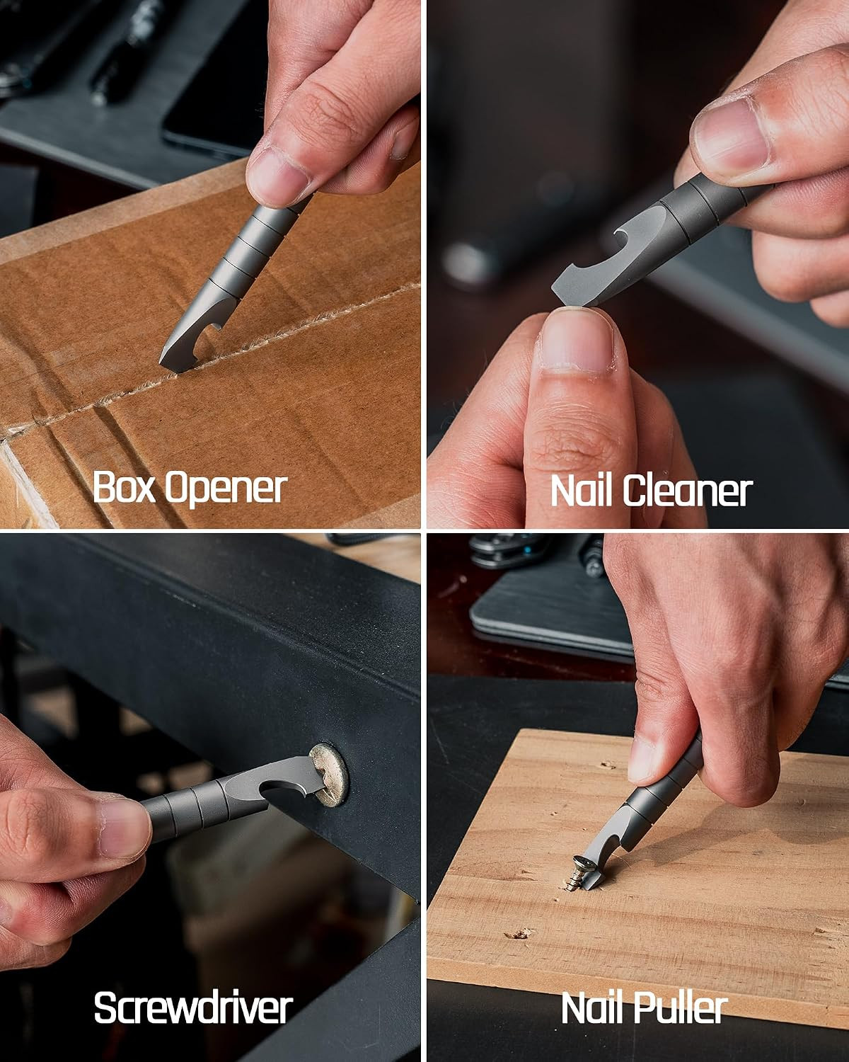 Keychain Pry Bar, Titanium Mini EDC Prybar Multitool with Bottle Opener, Pocket