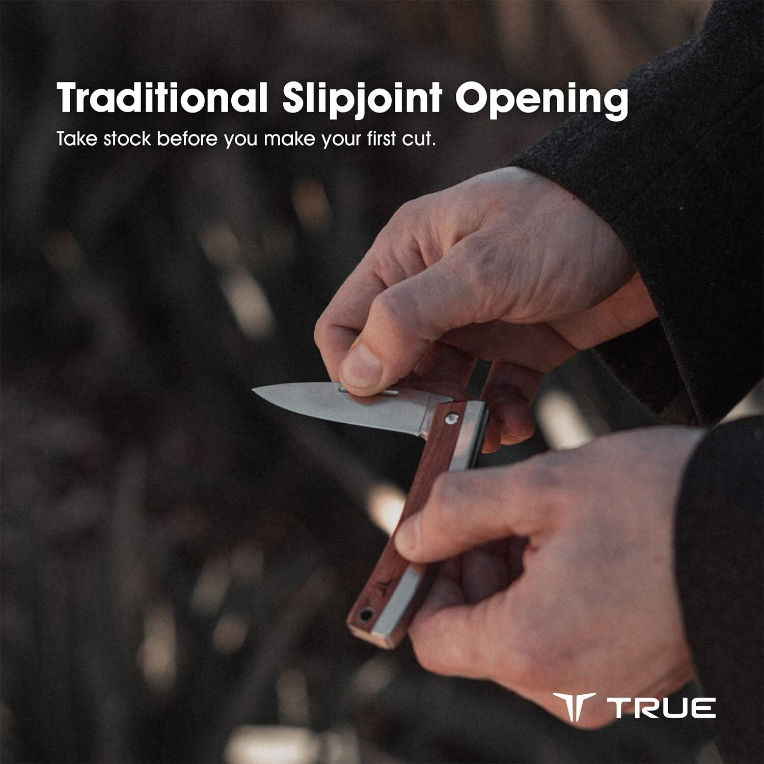 NEW TRUE UTILITY TU6905 Classic Series Gentleman’s Pocket Knife Wood Handle