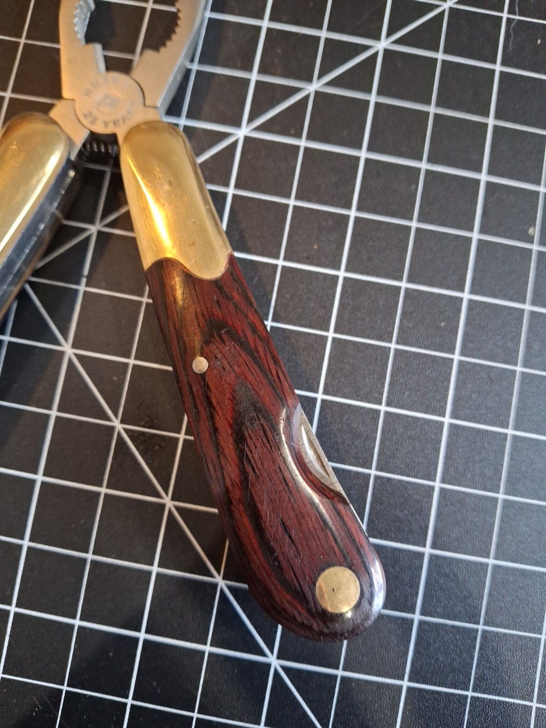 HUSKY 25 Years 25th Anniversary Limited Edition Multi-Tool Brass Wood Vtg USA