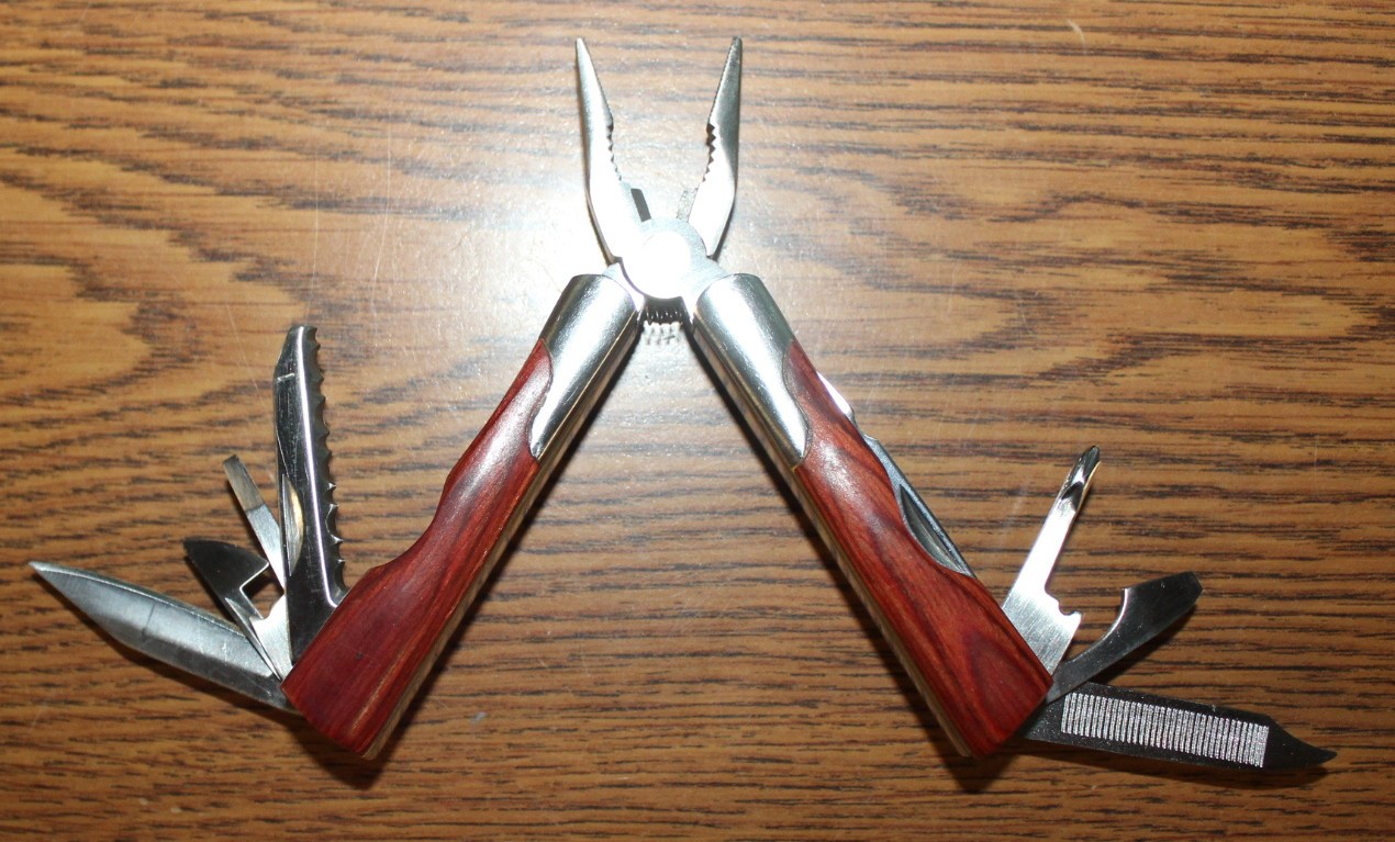 Sheffield 9 In 1 Wood Grain Handle Multi Tool Knife 9 In 1 Made By Sheffield