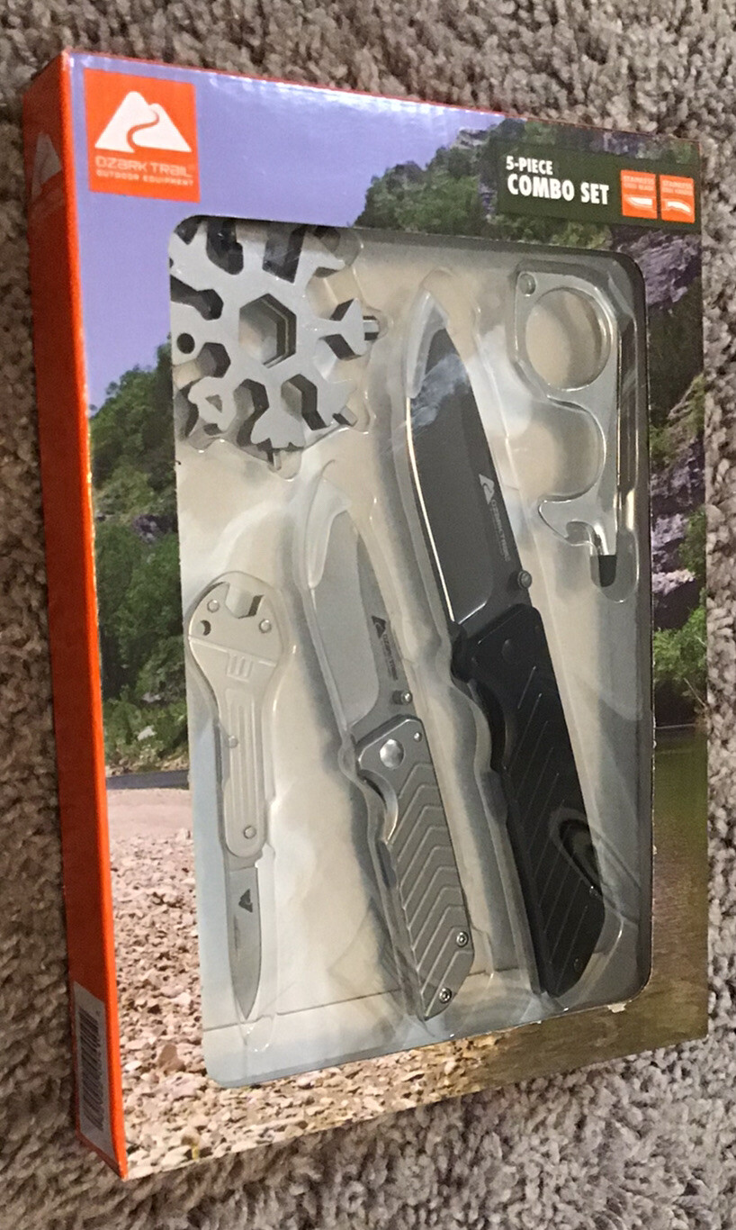 Knife￼ 5 Piece Combo Stainless Steel Ozark Trail Outdoor Equipment Sealed NIP