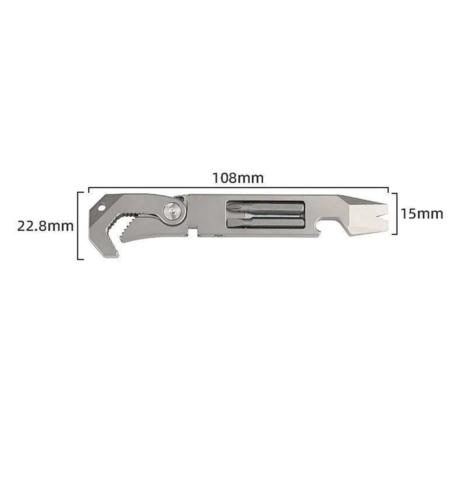 TC4 Lsand Crowbar Pry Bar Wrench Spanner Bottle Opener Clip Quality EDC Tool