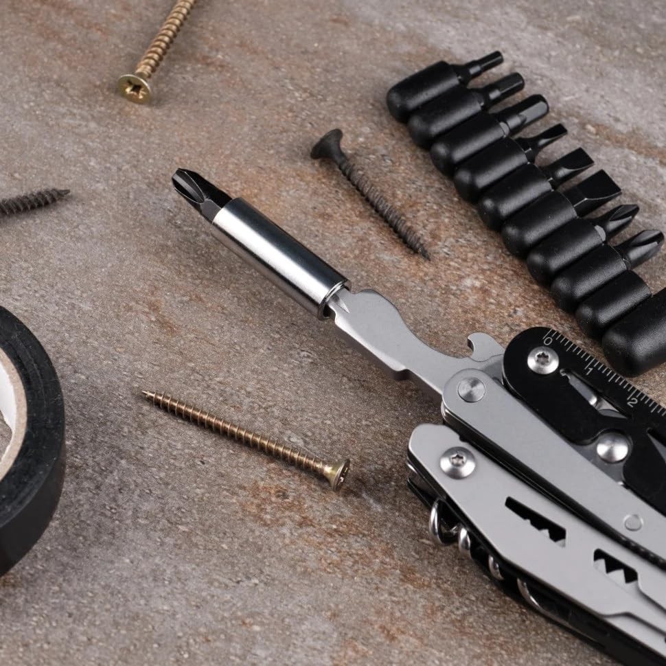 G304 Full-sized Multitool, 21-in-1 Stainless Steel Pocket Knife with Screwdri…