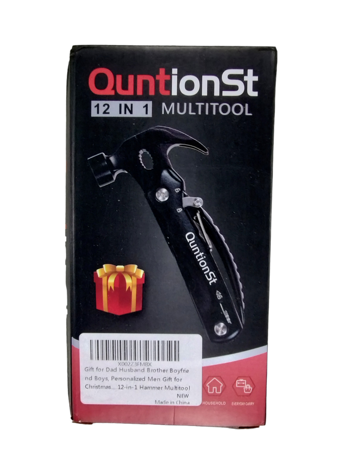QuntionSt 12 in 1 Black Multi Tool Hammer Saw Blade Screwdriver Pliers New