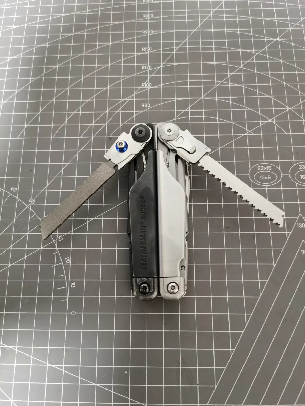 VG10 Premium Damascus SURGE Main Blade & T-base Saw FOR LEATHERMAN SURGE Combo