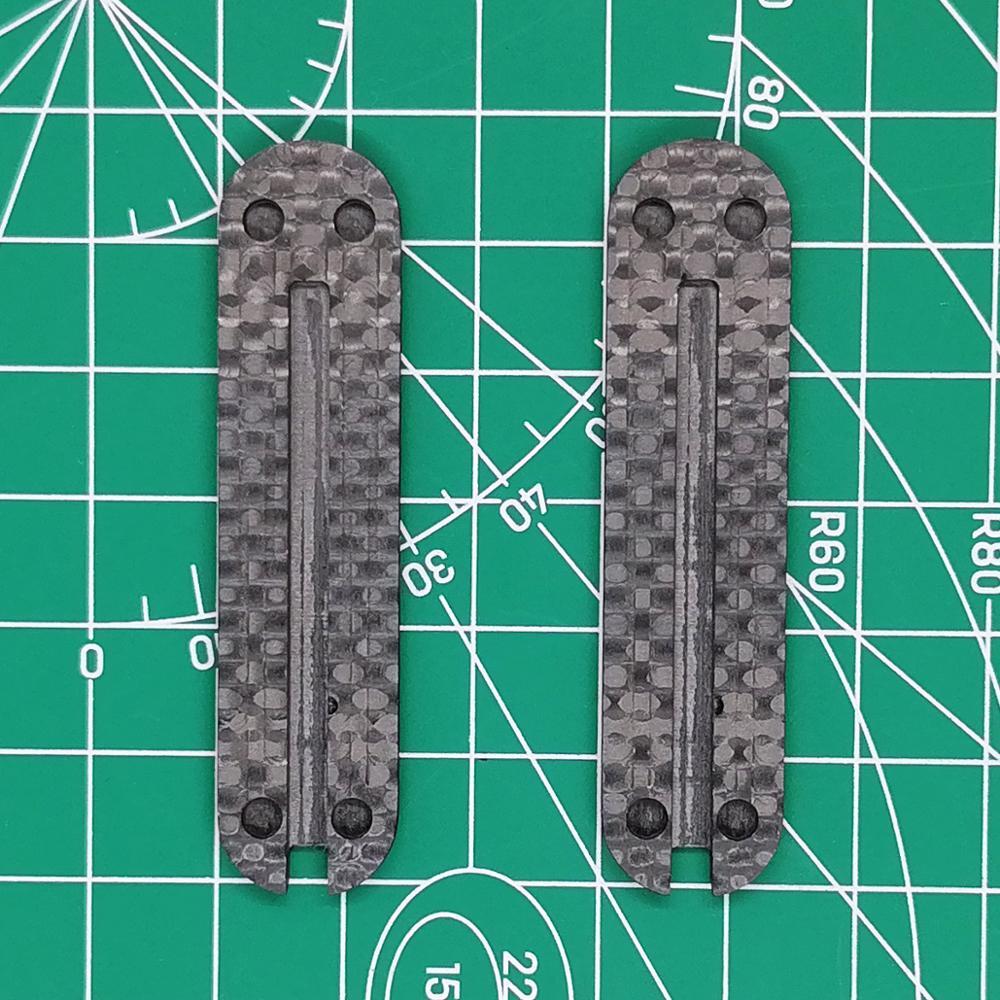 2PCS Carbon Fiber With Cut-Out Handle Scales for 58 mm Victorinox Swiss Army New