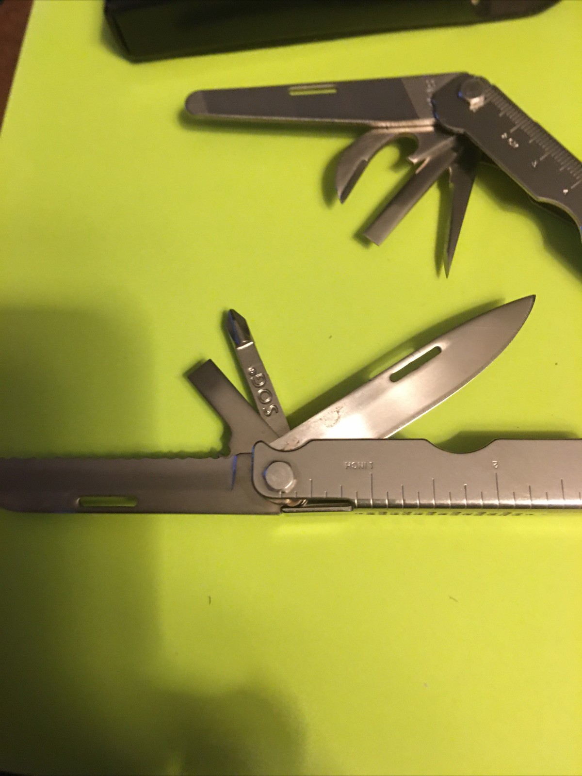 SOG USA Para Tool 10 Blades Pliers Measures Made USA Excellent Condition
