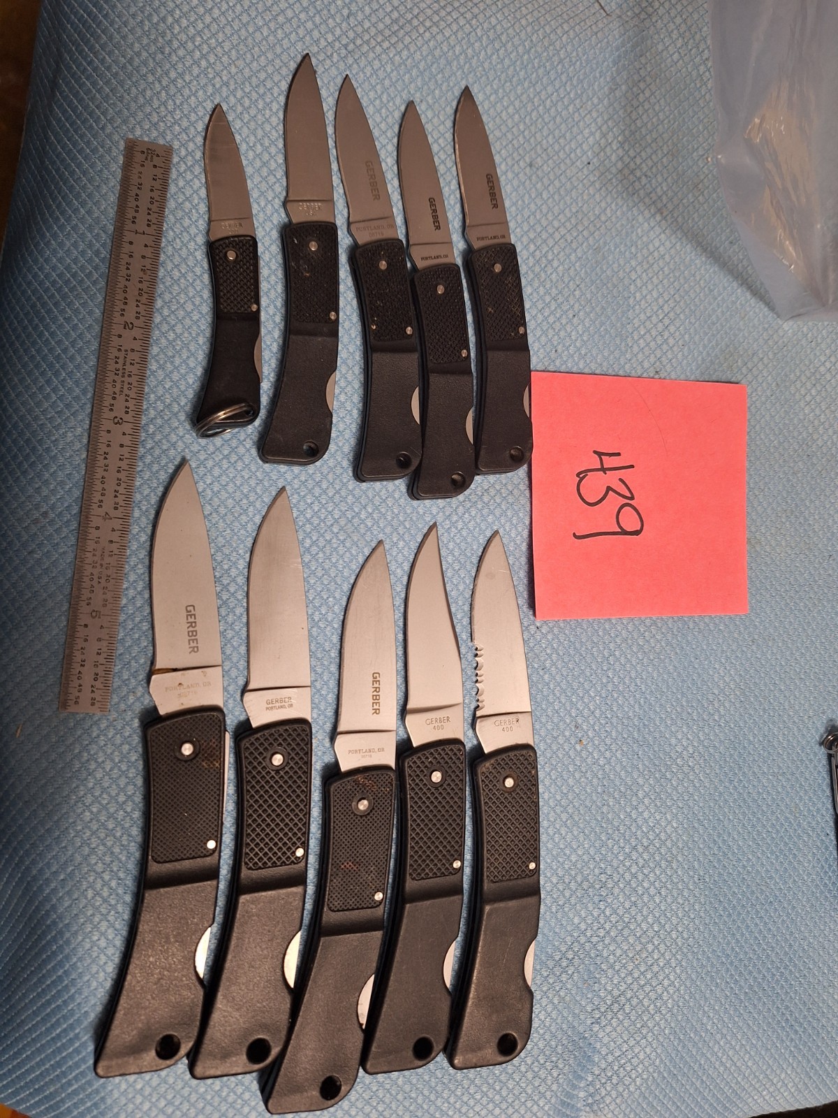 10 Gerber 400/300/200 lock back knives U.S.A. Loc 439