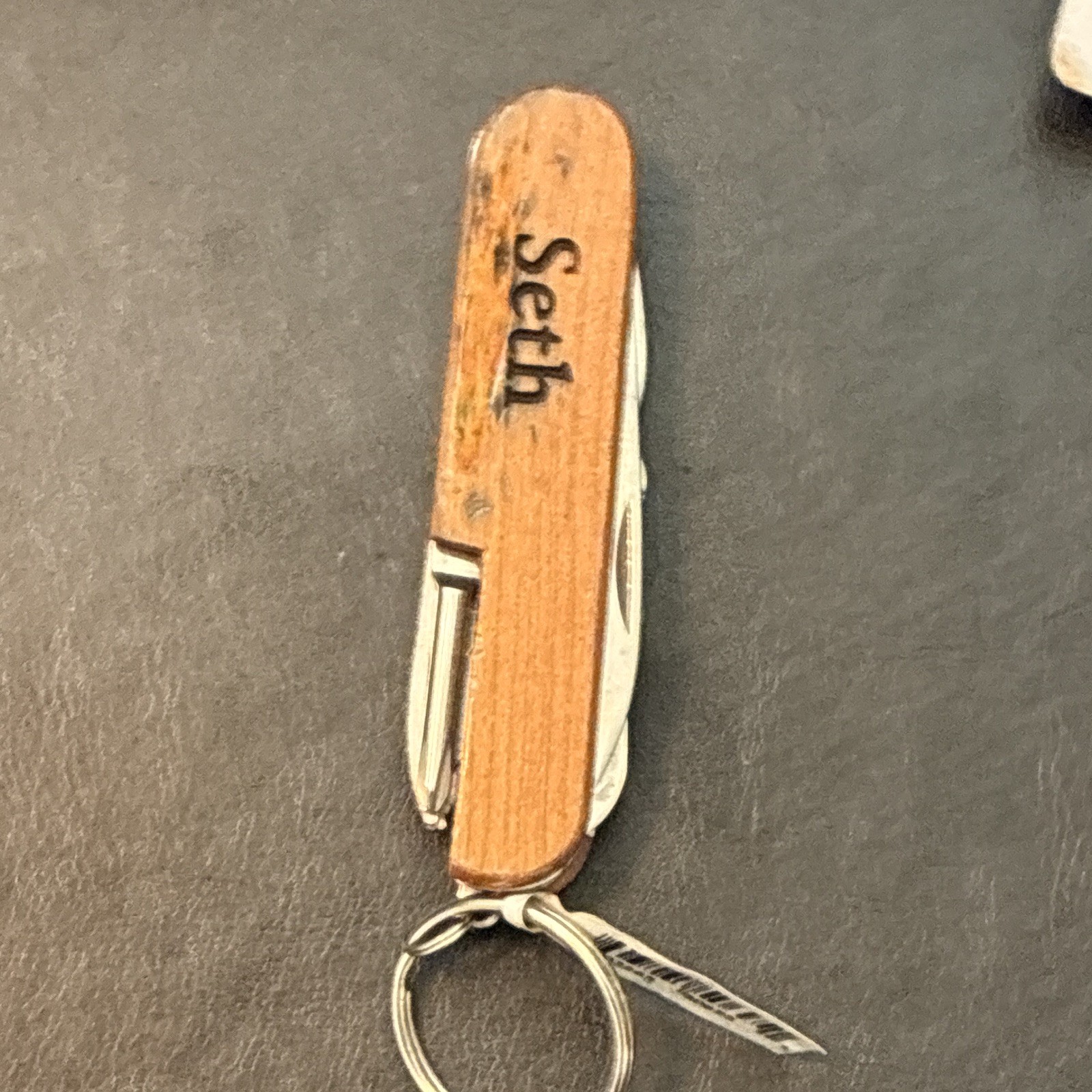 Madeira Beach Wood Handle Multi-Tool Pocket Knife Corkscrew Keyring, 2″