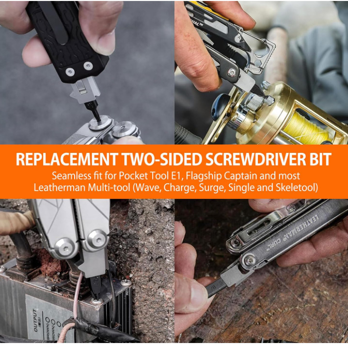 NexTool 10 Pack Replacement Double-Ended Screwdriver Bit for Leatherman