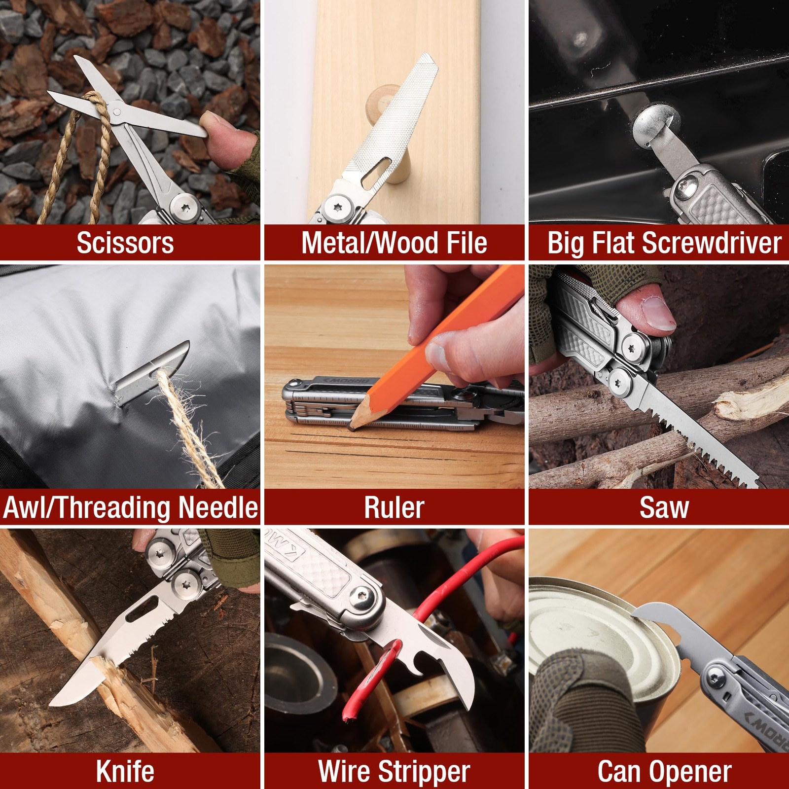 ARROW 20-In-1 Multitool, Gifts for Men Dad, Stainless Steel Multitool Pliers …