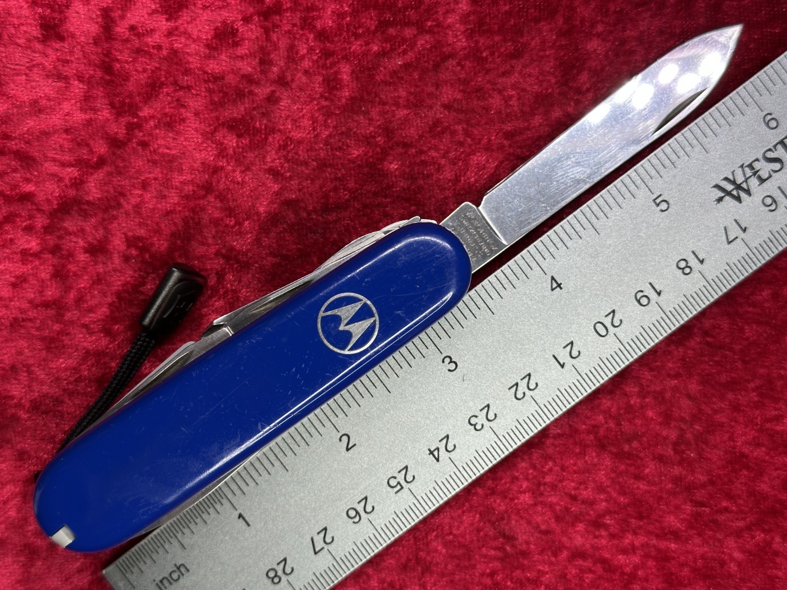 Victorinox Champion-C Motorola Blue Swiss Army Knife w/Pouch Rare Vintage (669)