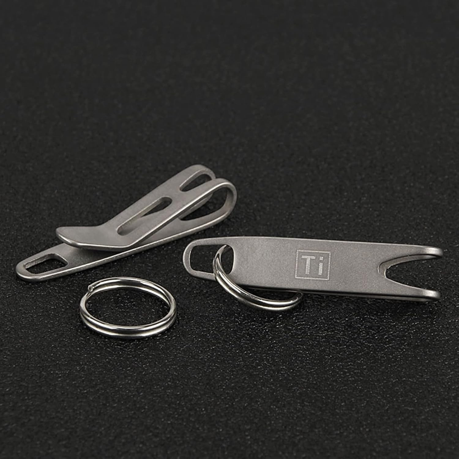 Mini Titanium Alloy Clasp with Key Ring, Outdoor Gear Pocket Suspension Clip Han