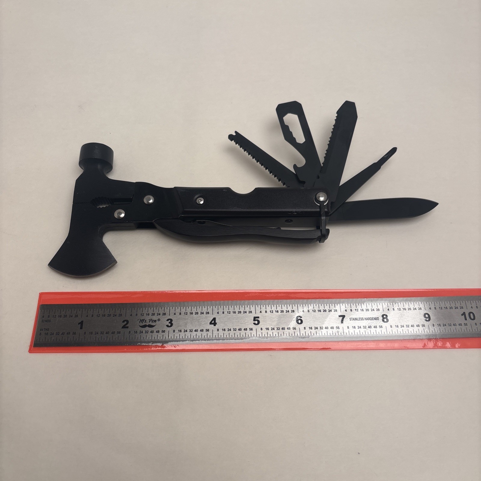 Axe Style Folding Multi Tool Pliers Knife Saw Black Tactical Travel Work Camp