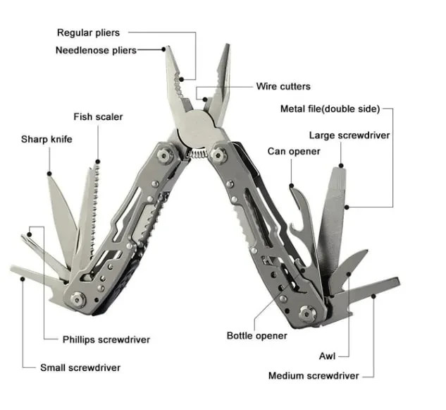 13-in-1 Stainless Steel Multitool Pliers Knife Screwdriver Camping Tactical Tool