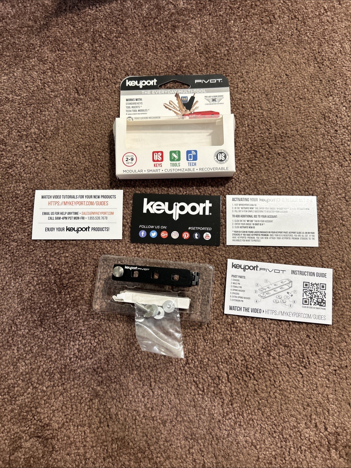 Keyport Pivot 1.0 Minimalist Key Organizer Aluminum Black New Open Box