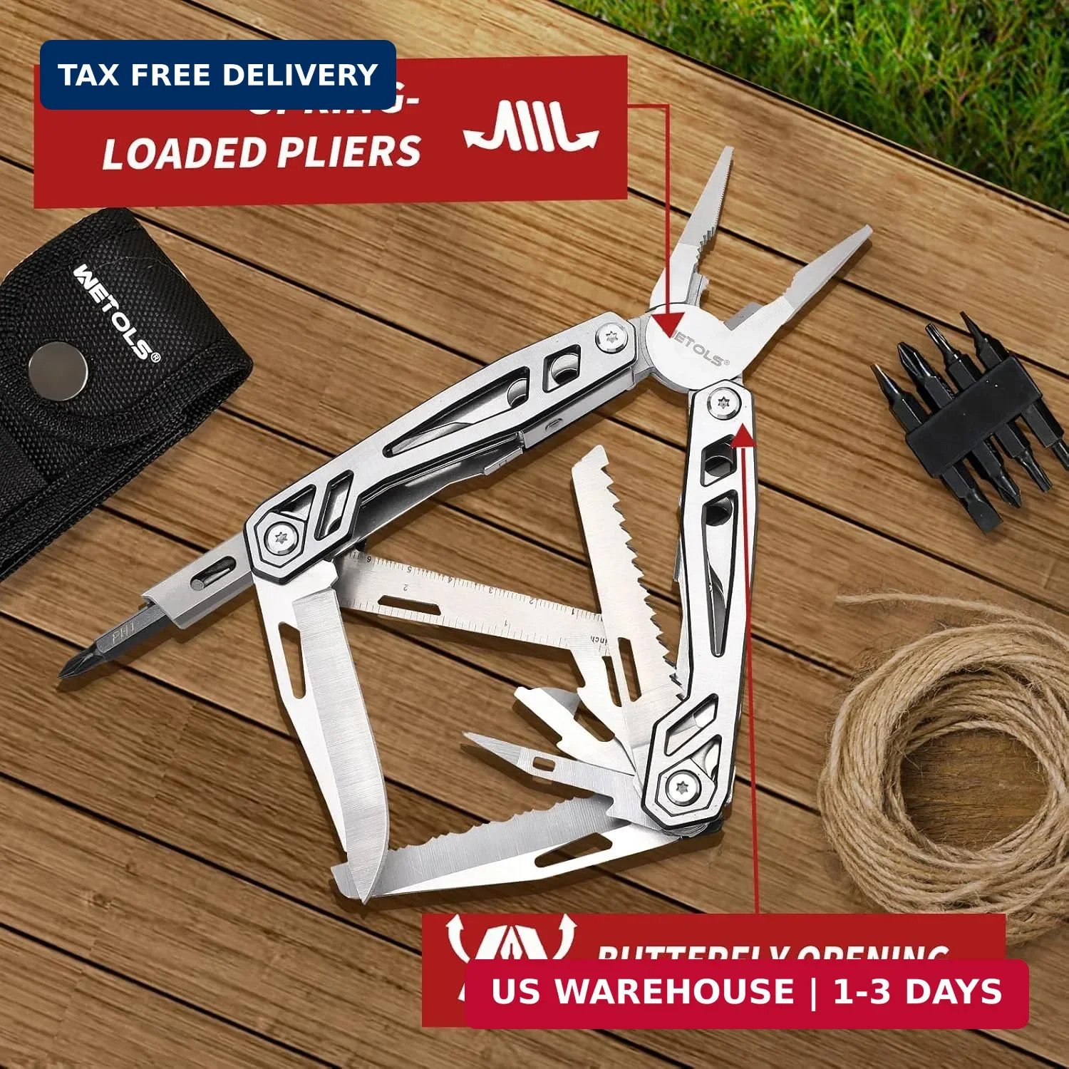 Multitool with Pocket Knife, Birthday Gifts for Men Women Mom Dad, WETOLS 21-in-