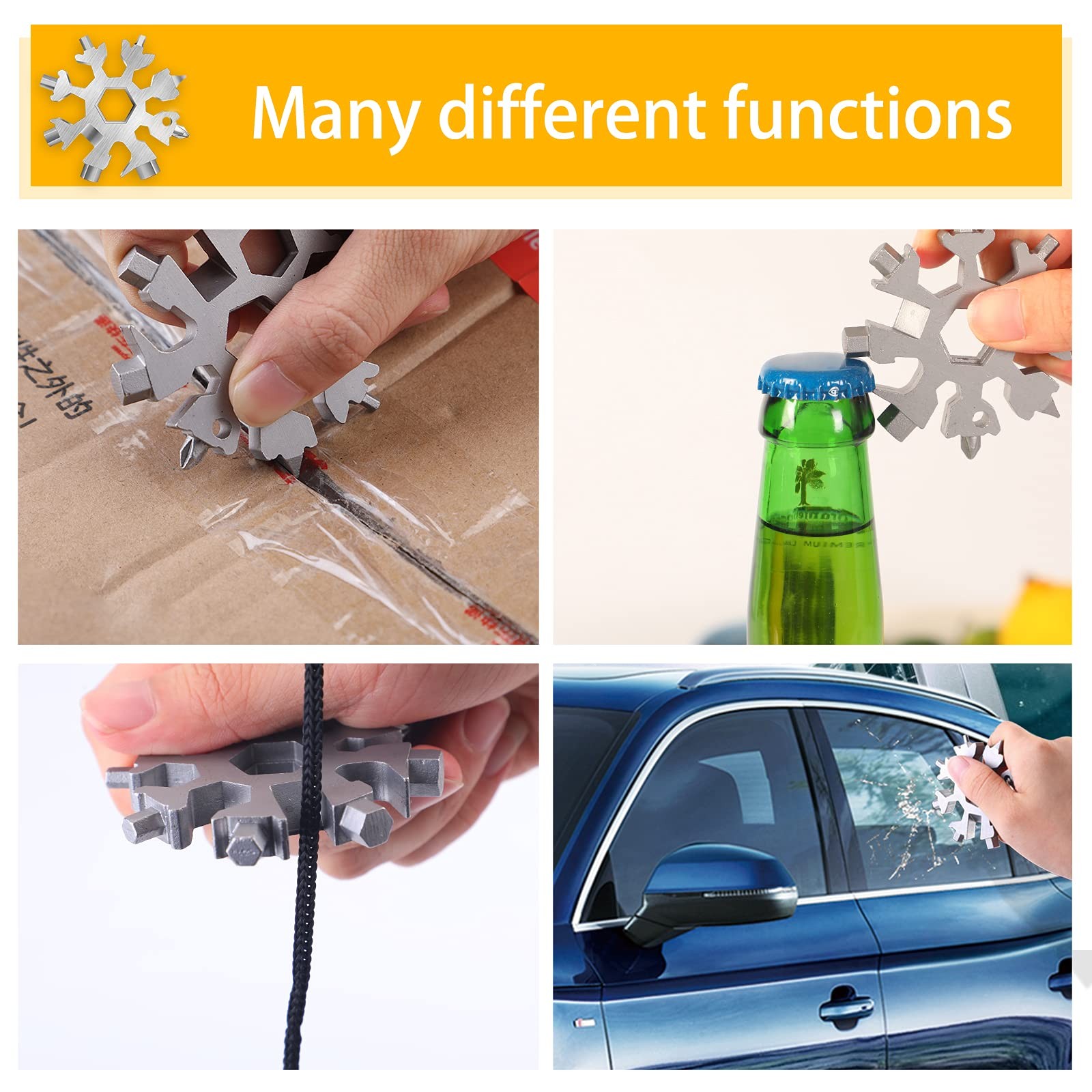 Snowflake Multitool, 5 Pieces 18-in-1 Stainless Steel Snowflake Standard Mult…