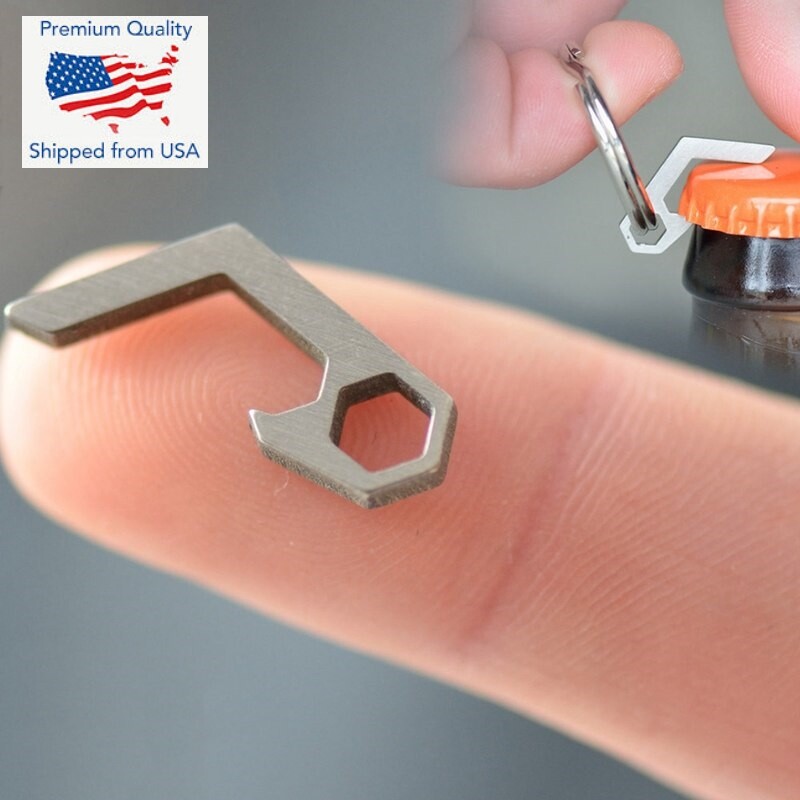 EDC Mini Lightweight Bottle Beer Opener & Keyring Pocket Tool Utility Keychain