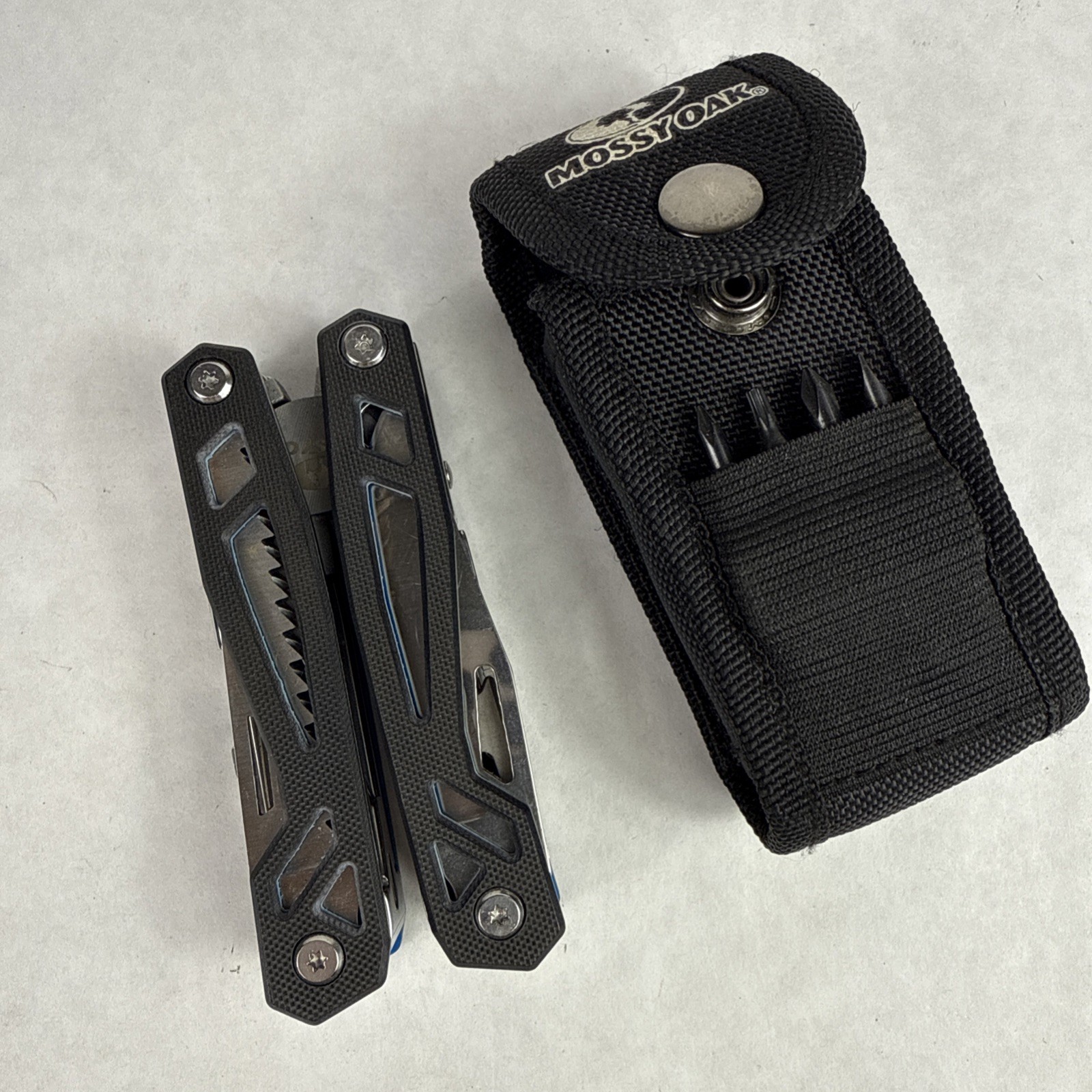 Mossy Oak Multitool Multi Tool Pocket Knife Screwdriver Plier Saw w/ Case Sheath